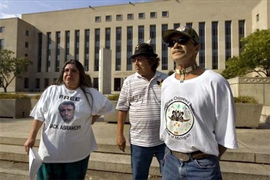 Delores Jackson of Saginaw Chippewa Tribe of Michigan, after Jack Abramoff's sentencing in Washington, D.C. September 4, 2008.