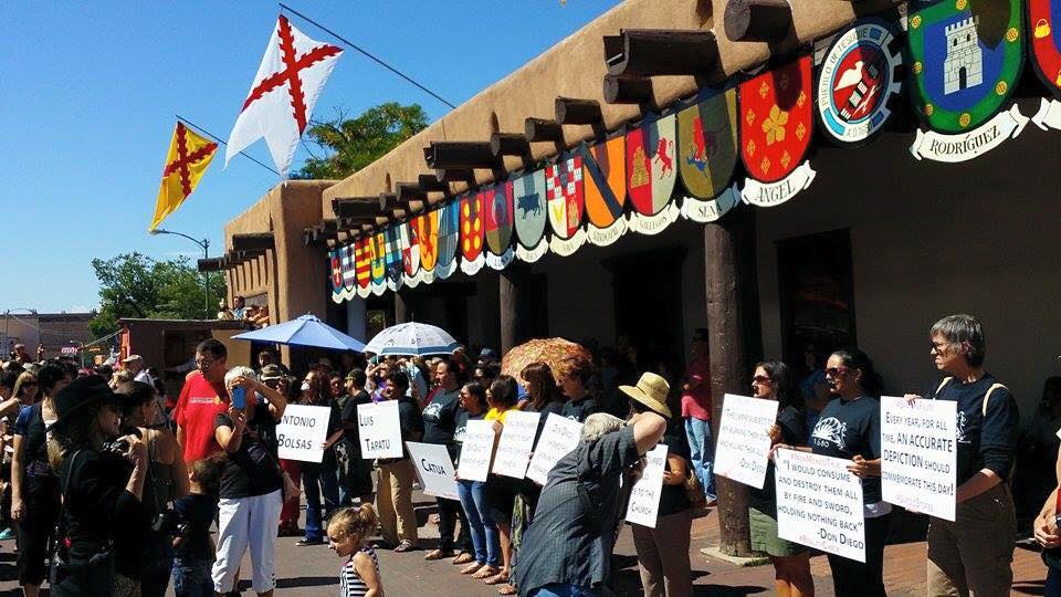 Tribal members protest Spanish re-enactment in New Mexico