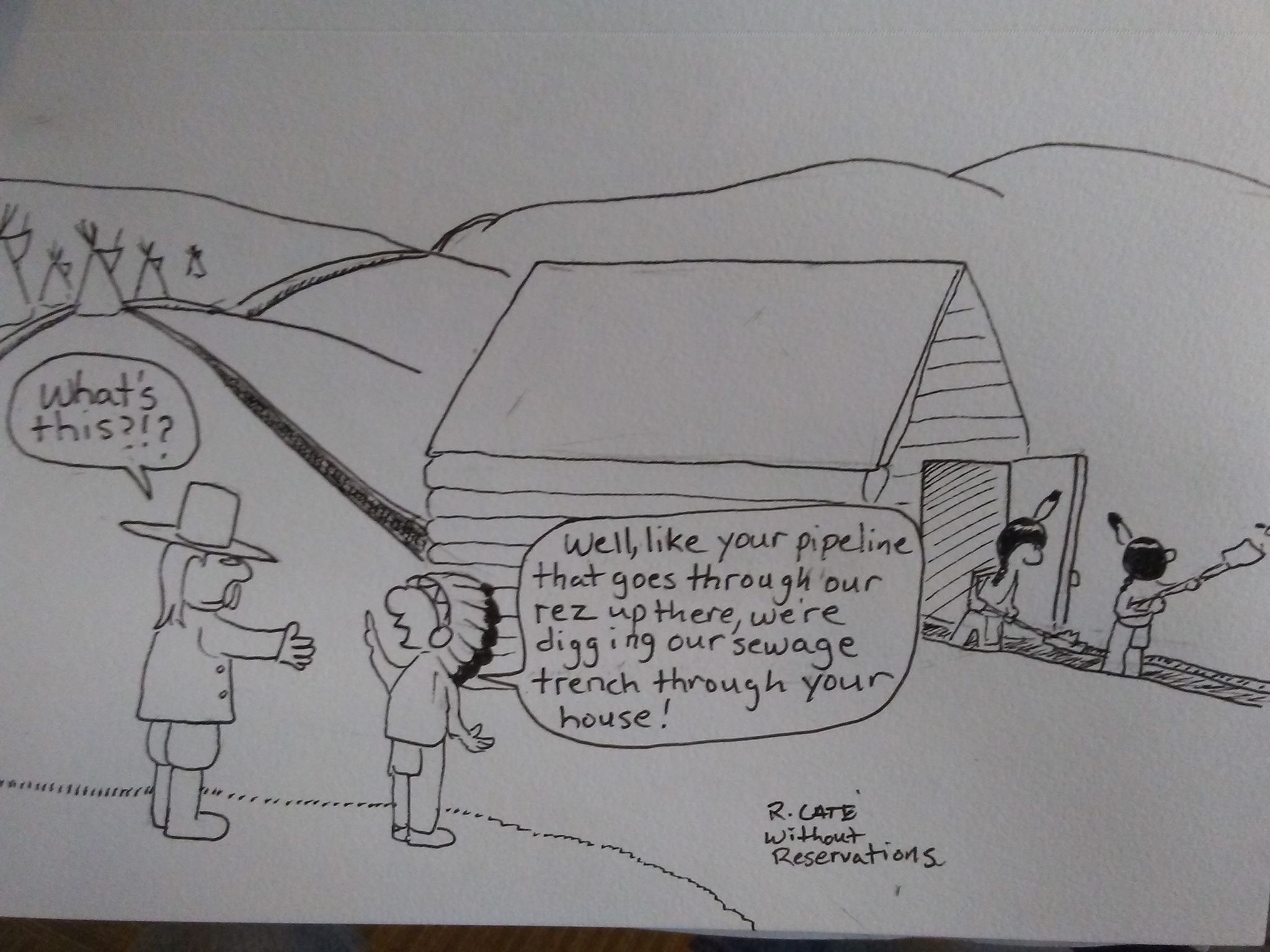 Native Sun News: Cartoonist Ricardo Cate brings humor to #NoDAPL movement
