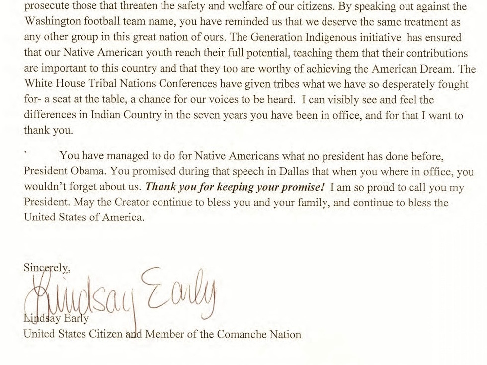 President Obama praises Comanche Nation woman in speech