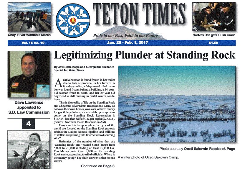 Native Sun News Today: Teton Times publisher nominated for Spirit of Dakota Award