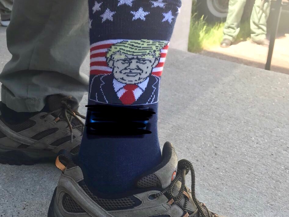 Secretary Zinke censors photo of his 'Make America Great Again' socks
