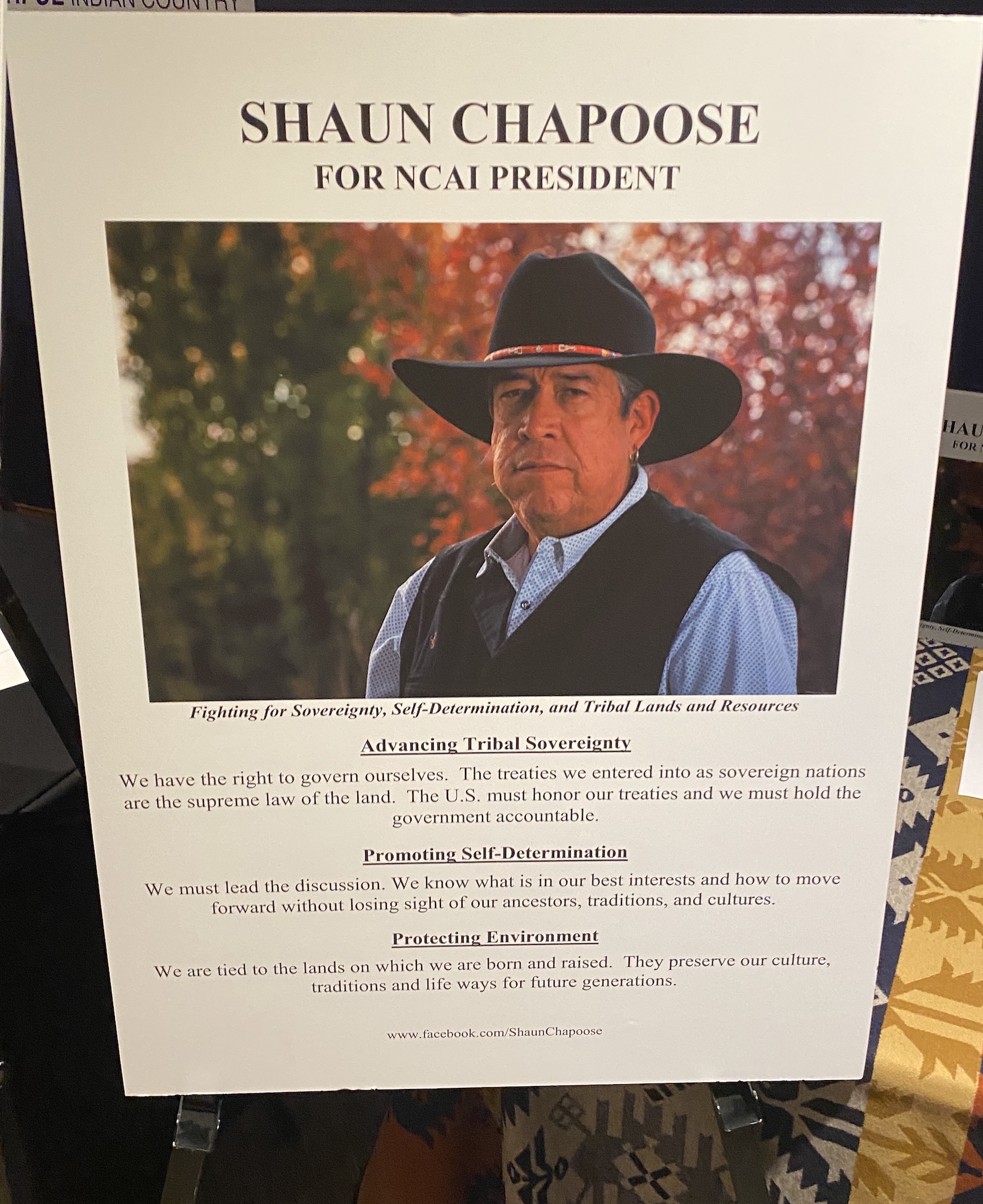 'Only the elected leaders can speak on behalf of Indian Country' Shaun