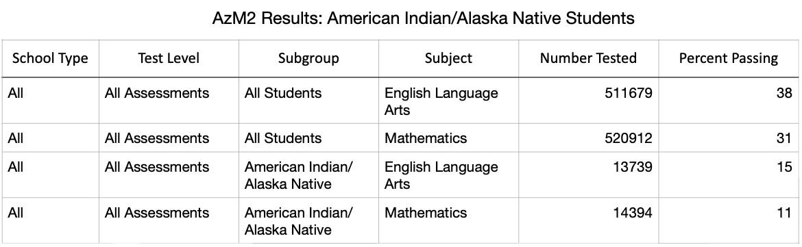 American Indian/Alaska Native Students AzM2